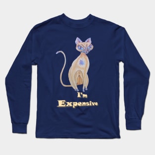 I'm Expensive, Cat Caricature Long Sleeve T-Shirt